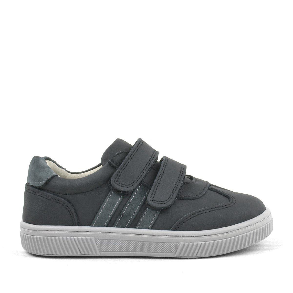 Rakerplus Paw Hakiki Deri Siyah Cırtlı Çocuk Spor Ayakkabı Sneaker