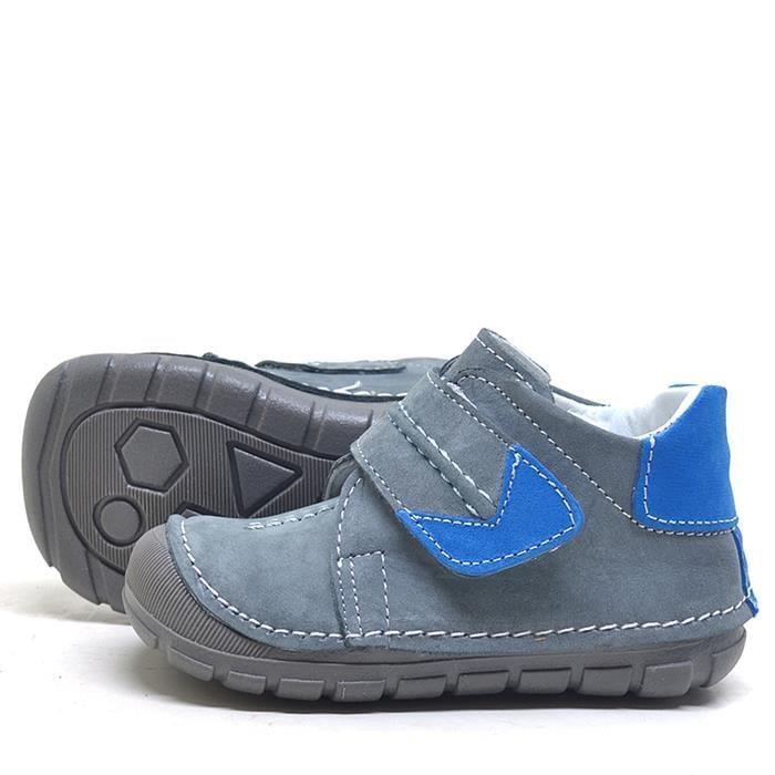 Rakerplus Popeye Hakiki Deri Gri Mavi İlk Adım Unisex Bebek Ayakkabısı