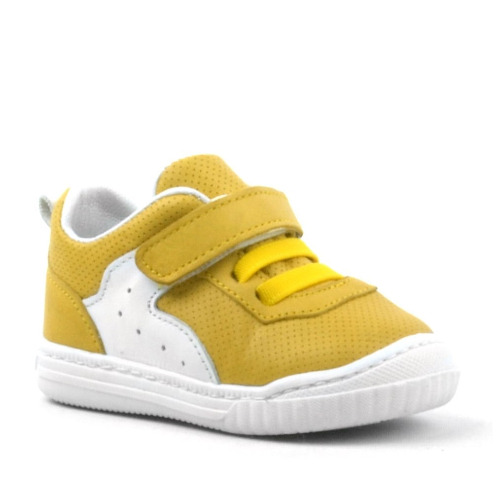 Rakerplus Pup Hakiki Deri Sarı Cırtlı Lastikli Bebek Sneaker