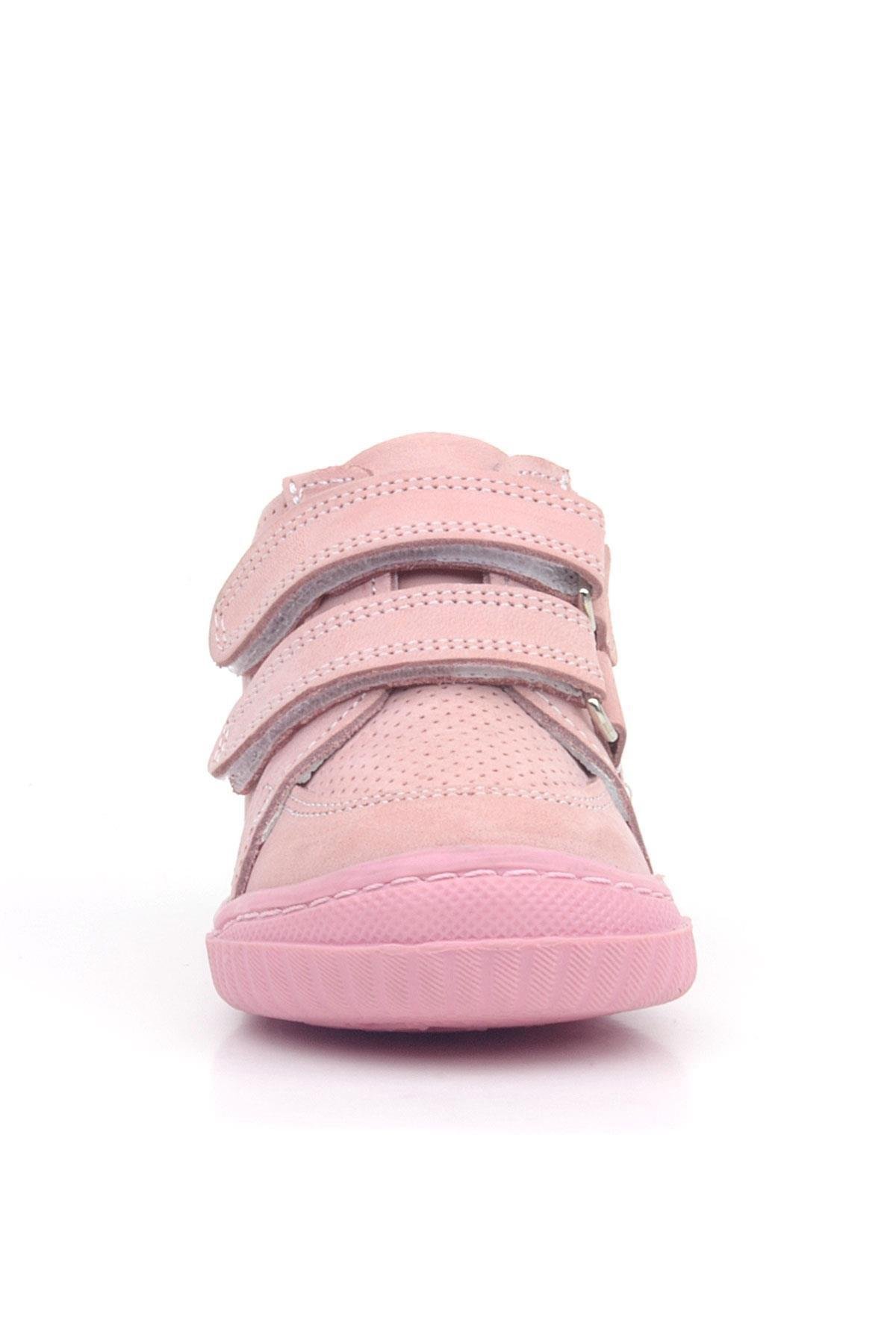 Rakerplus Raya Hakiki Deri Pembe Cırtlı Kız Bebek Bot
