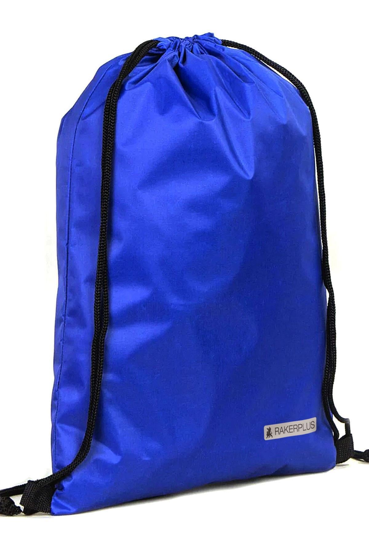 Rakerplus Saks Mavi 32x45 cm Su Geçirmez Büzgülü Krampon ve Spor Çantası