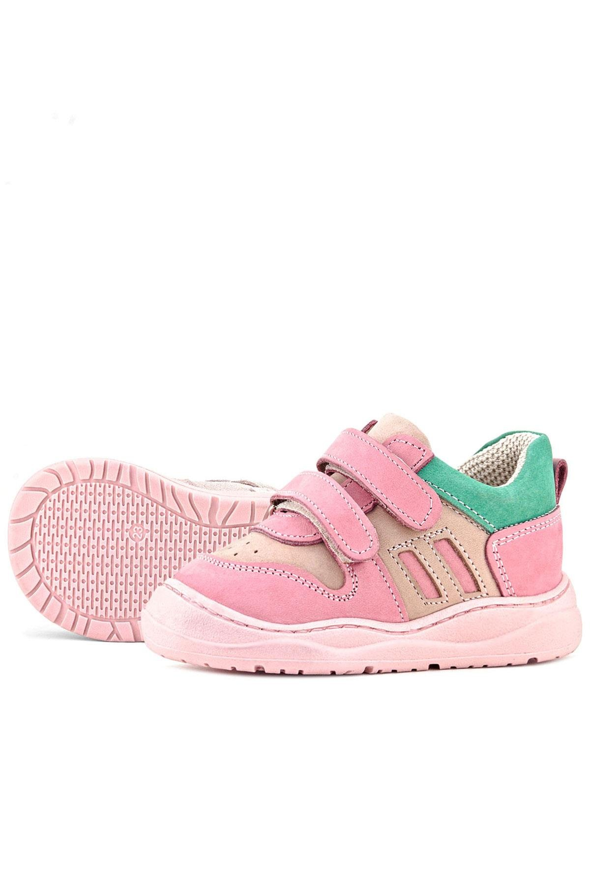 Rakerplus Schaggy Hakiki Deri Pembe Yeşil Bebek Spor Ayakkabı