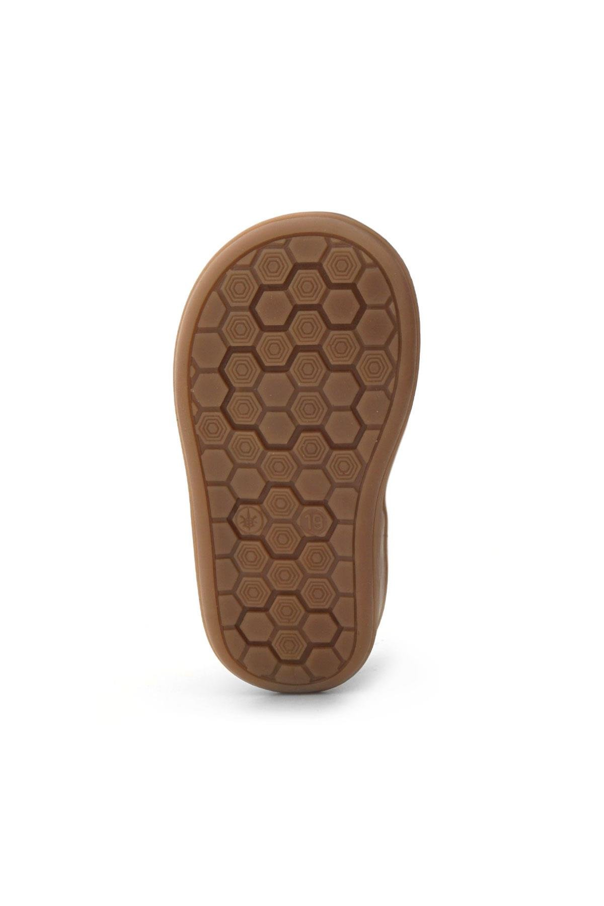 Rakerplus Shaun Hakiki Deri Açık Gri Cırtlı Anatomik Bebek Sandalet