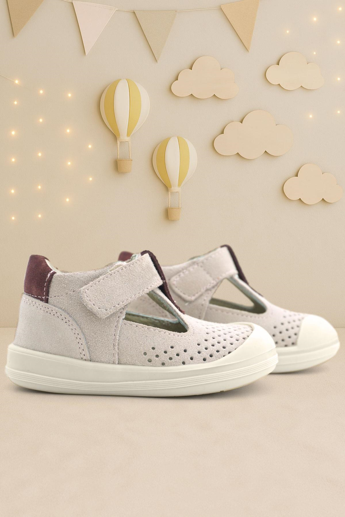 Rakerplus Shaun Hakiki Deri Lila Mor Cırtlı Anatomik Bebek Sandalet