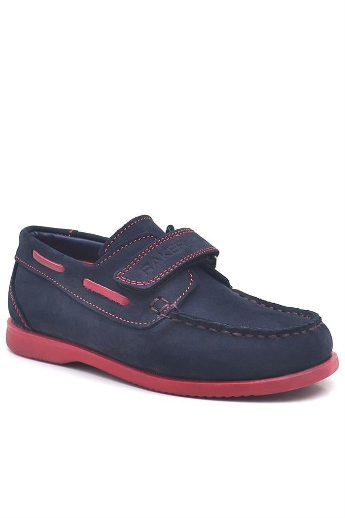 Rakerplus Simurg Hakiki Deri Lacivert Cırtlı Spor Erkek Çocuk Ayakkabı