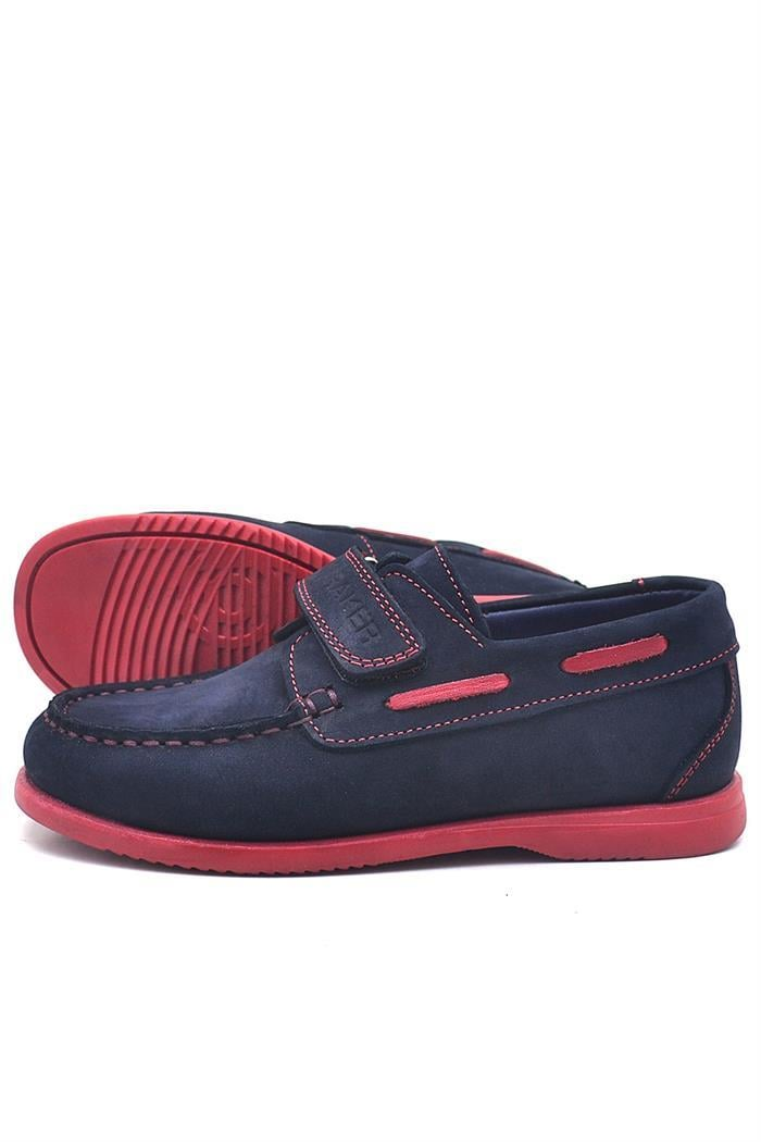 Rakerplus Simurg Hakiki Deri Lacivert Cırtlı Spor Erkek Çocuk Ayakkabı