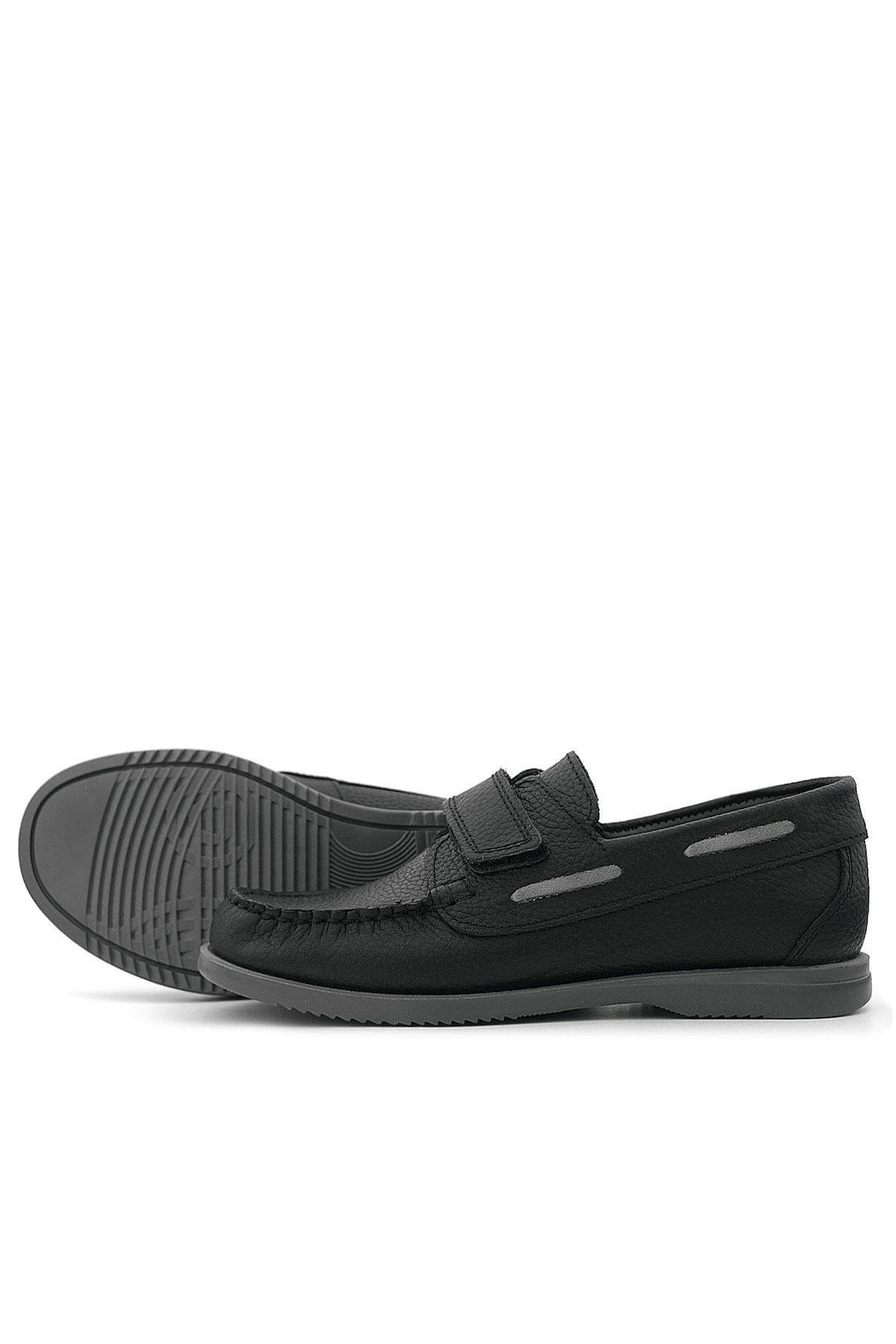 Rakerplus Simurg Hakiki Deri Siyah Erkek Çocuk Ayakkabı