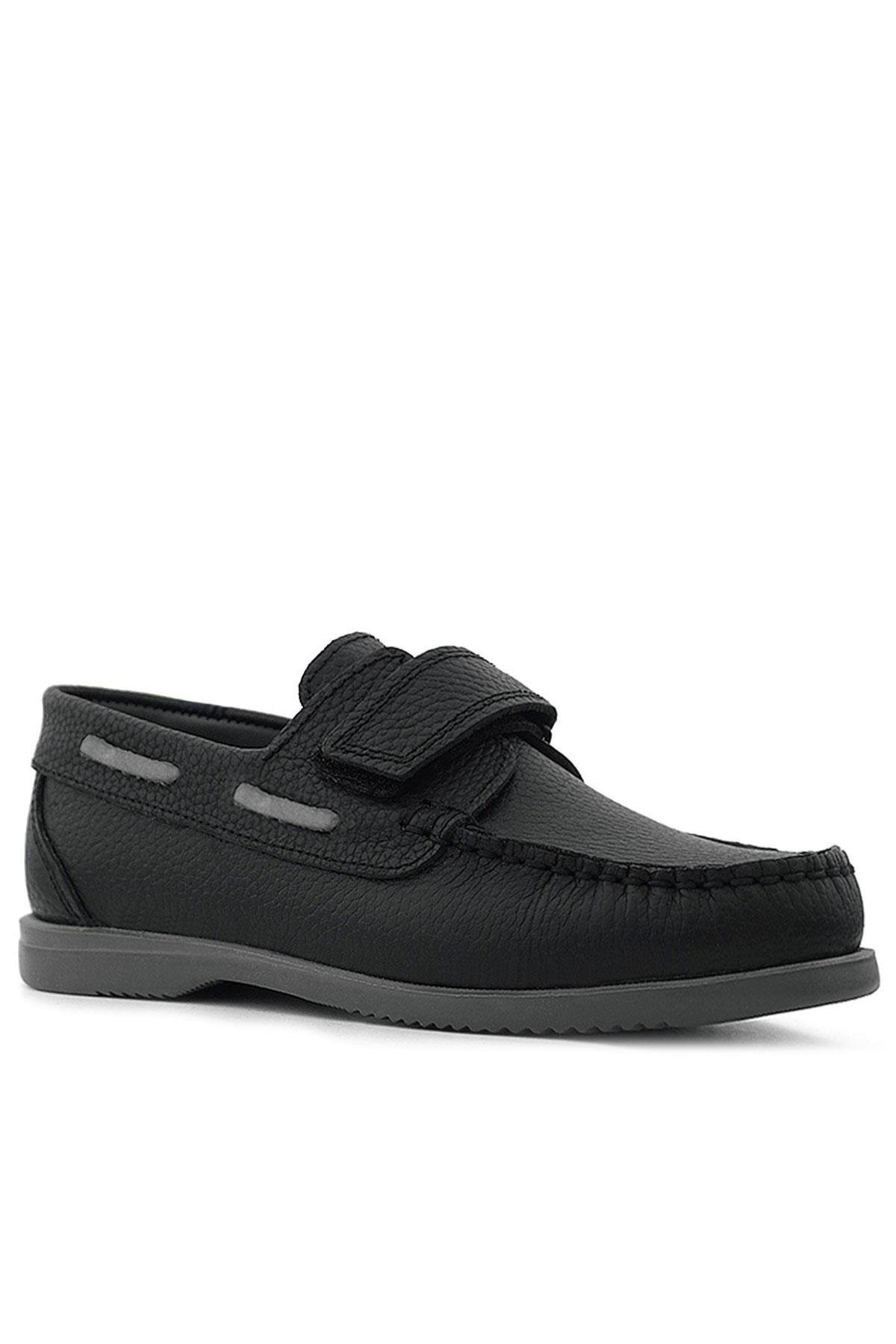 Rakerplus Simurg Hakiki Deri Siyah Erkek Çocuk Ayakkabı