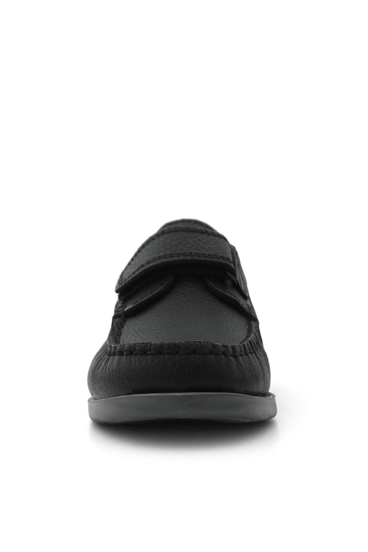 Rakerplus Simurg Hakiki Deri Siyah Erkek Çocuk Ayakkabı