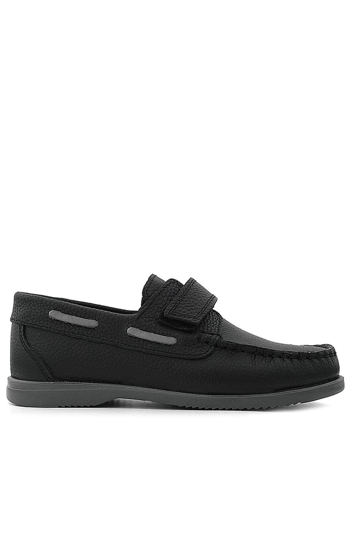 Rakerplus Simurg Hakiki Deri Siyah Erkek Çocuk Ayakkabı