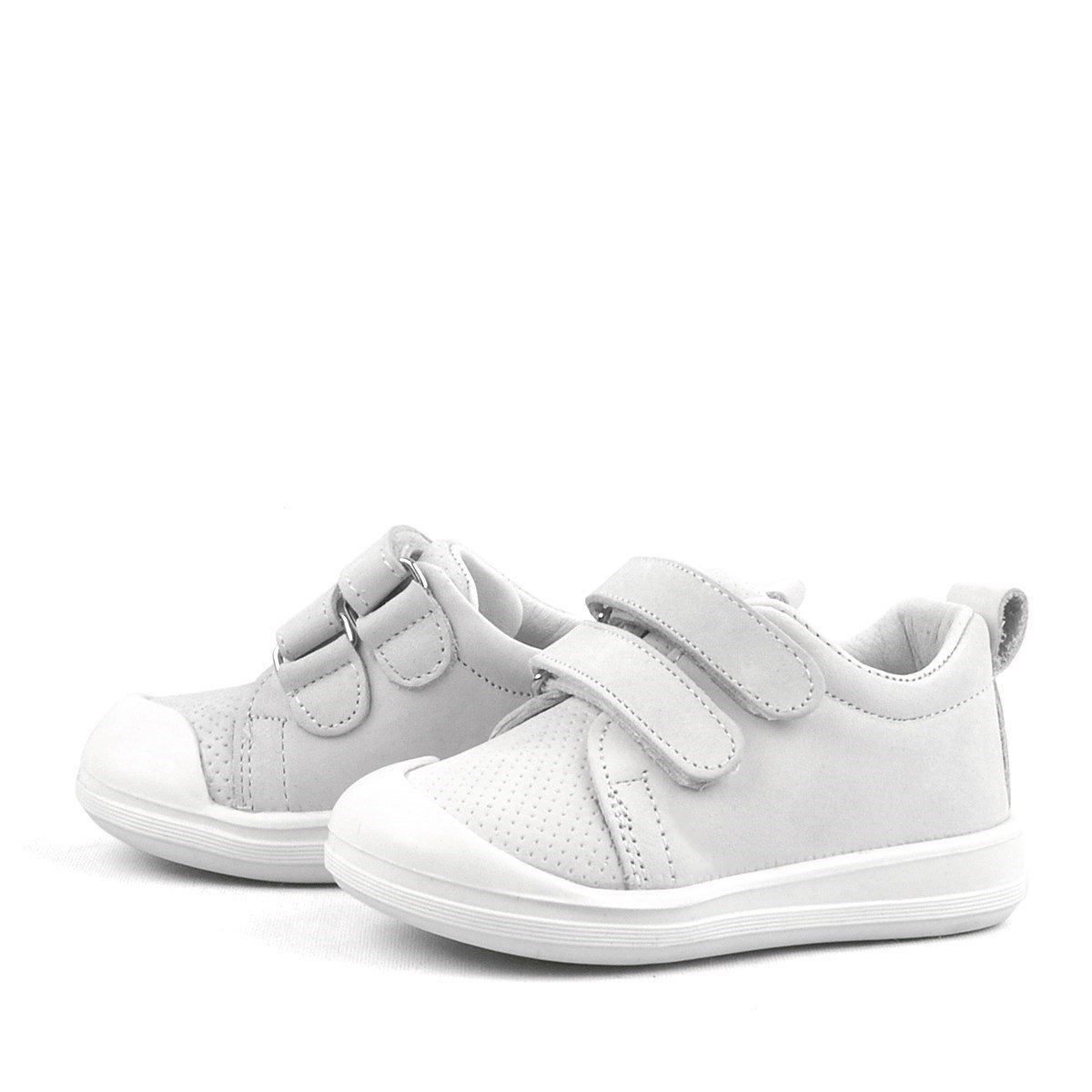 Rakerplus Sonic Hakiki Deri Beyaz Cırtlı Anatomik Bebek Spor Ayakkabı Sneaker