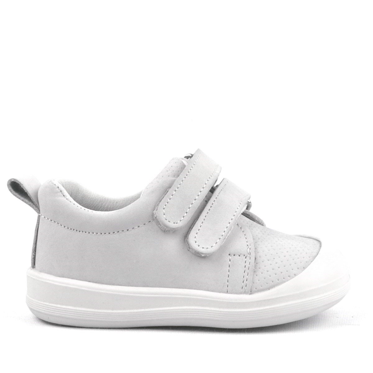 Rakerplus Sonic Hakiki Deri Beyaz Cırtlı Anatomik Bebek Spor Ayakkabı Sneaker