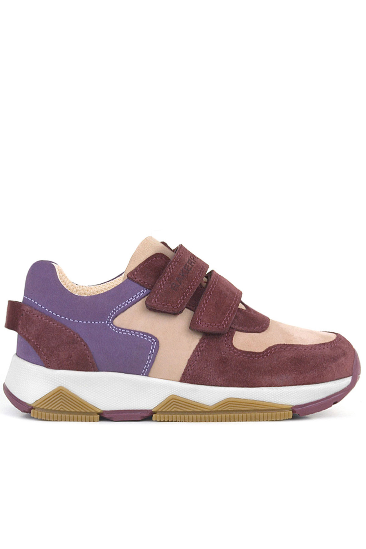 Rakerplus Hakiki Deri Bordo Pembe Kız Çocuk Cırtlı Sneakers Spor Ayakkabı