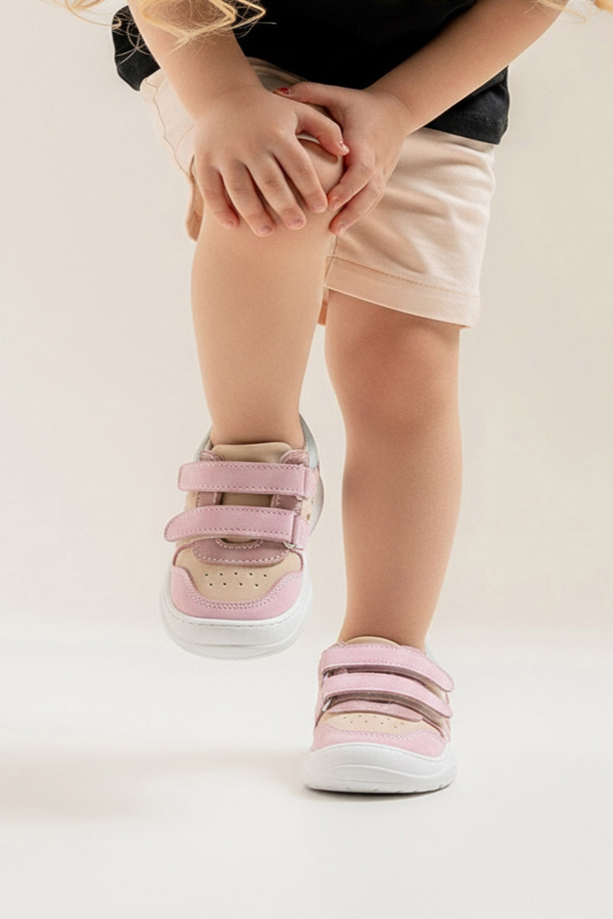 Rakerplus Schaggy Hakiki Deri Pudra Mavi Bebek Spor Ayakkabı