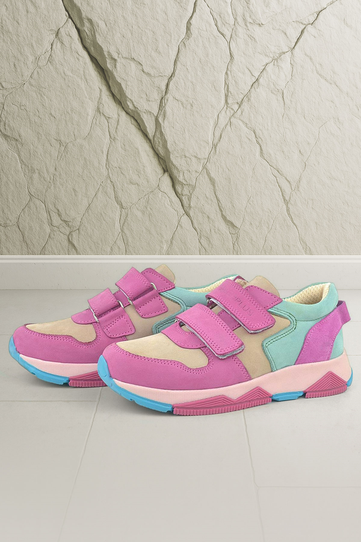 Rakerplus Hakiki Deri Fuşya Pembe Çocuk Sneakers Spor Ayakkabı