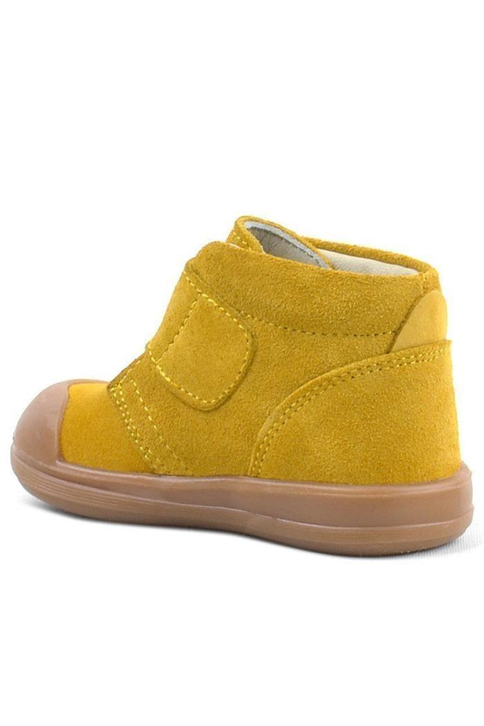 Rakerplus Yoohoo Hakiki Deri Sarı Cırtlı Unisex Bebek Bot