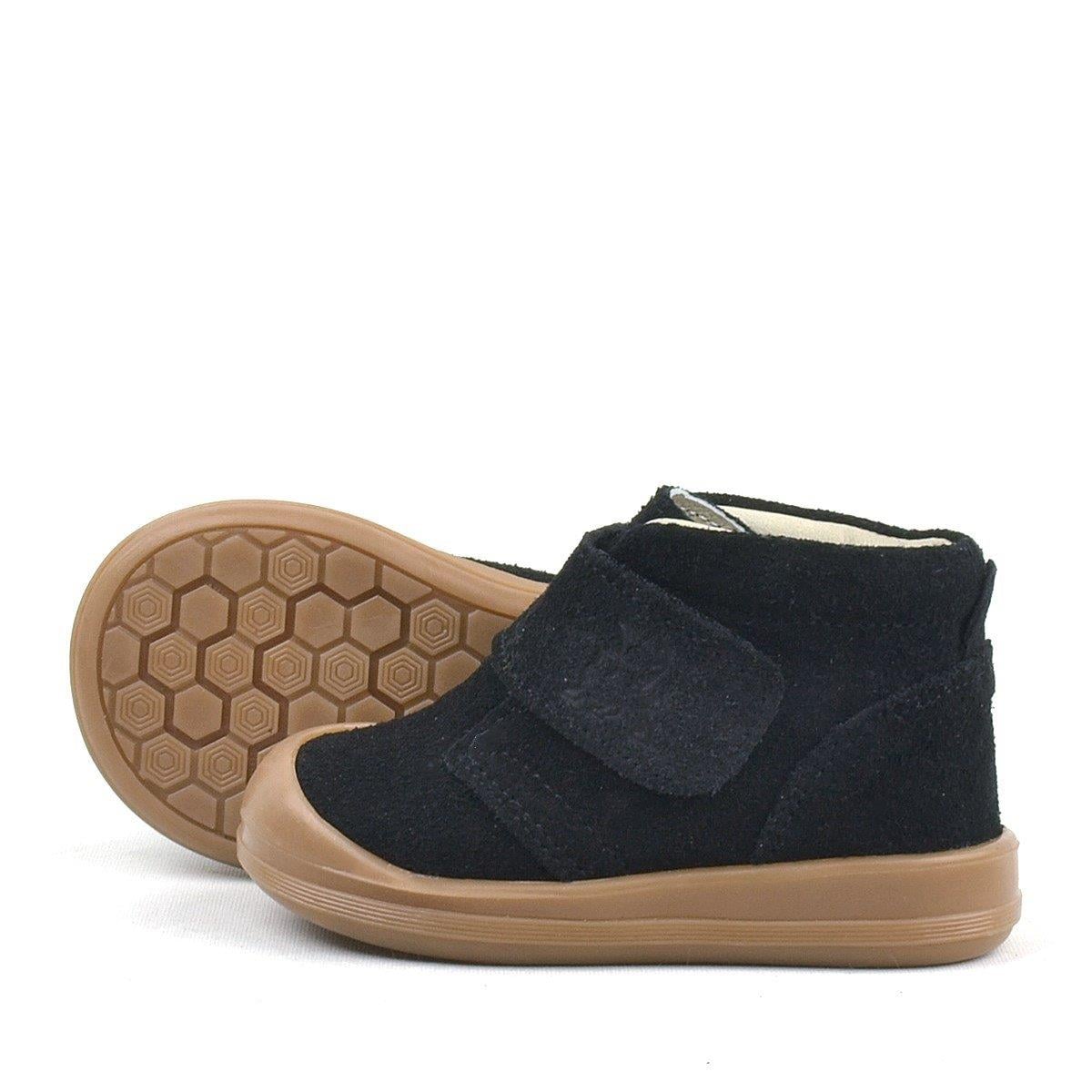 Rakerplus Yoohoo Hakiki Deri Siyah Cırtlı Unisex Bebek Bot