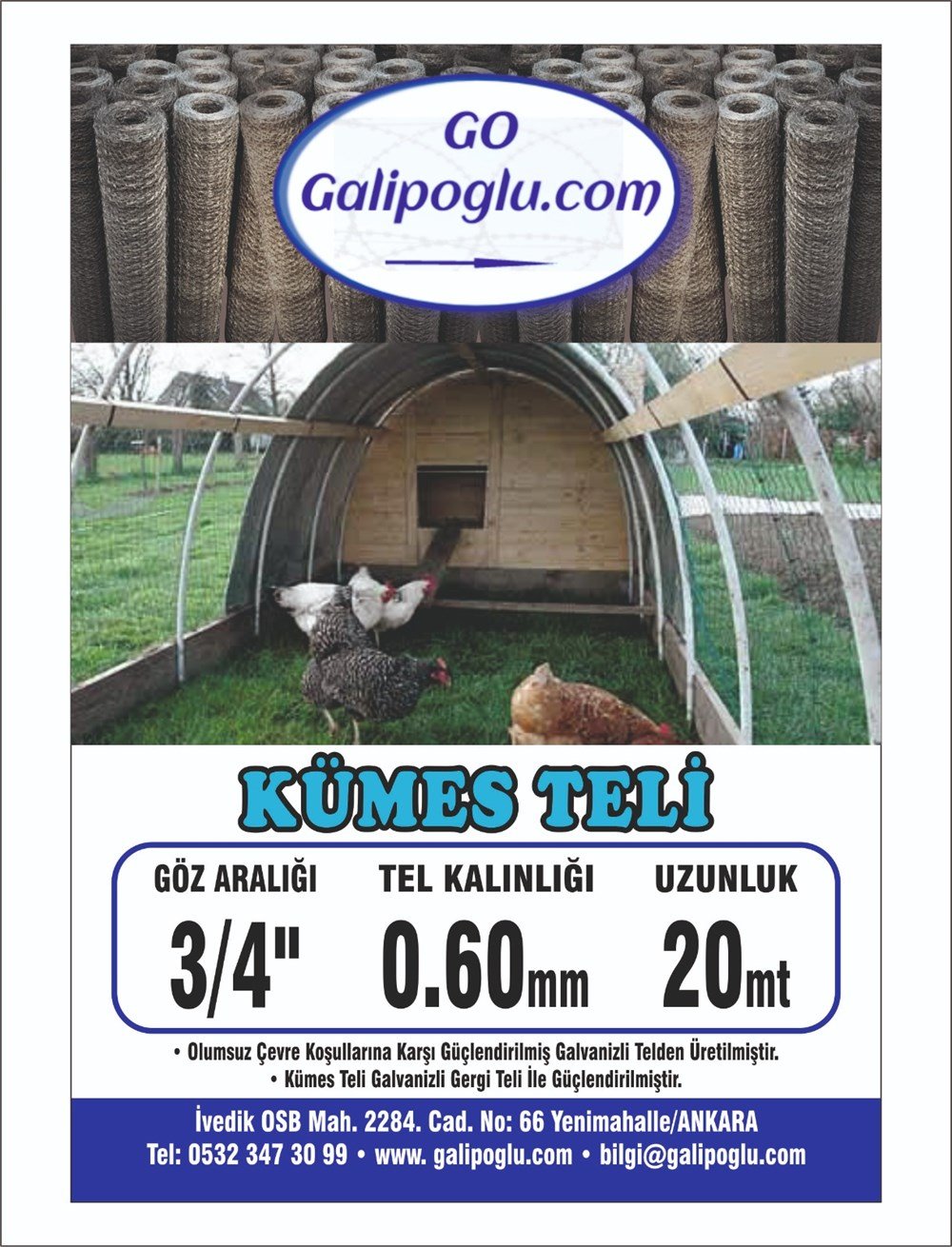 Kümes Teli (Örgü) 20 Mt Rulo