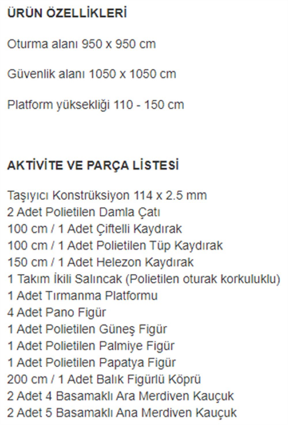 Metal Çocuk Oyun Parkı 