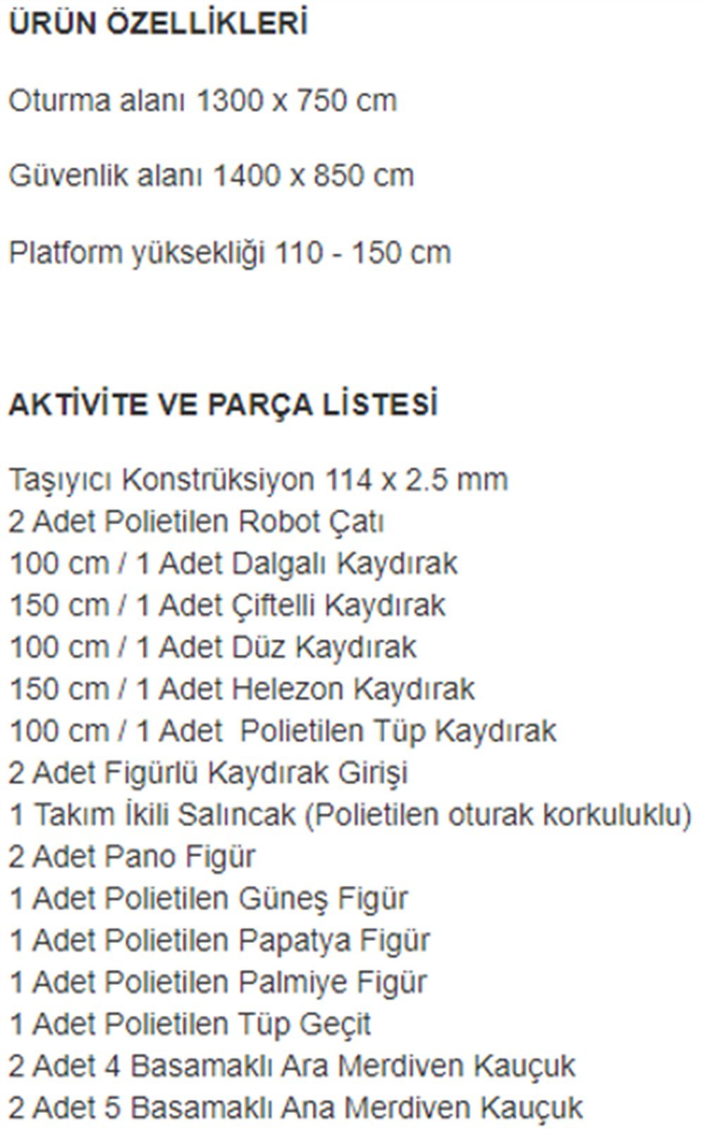 Metal Çocuk Oyun Parkı 