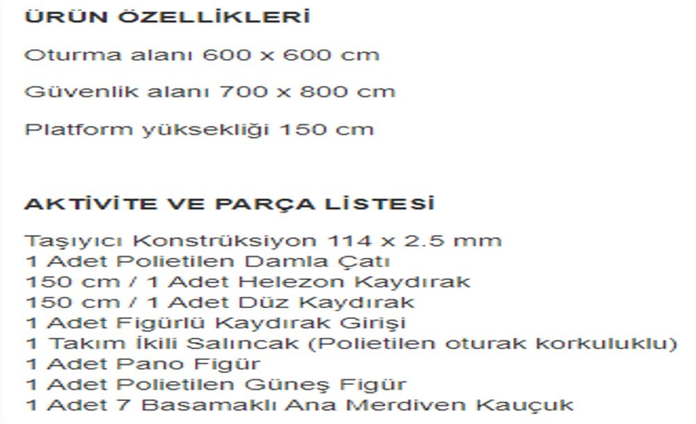 Metal Çocuk Oyun Parkı 