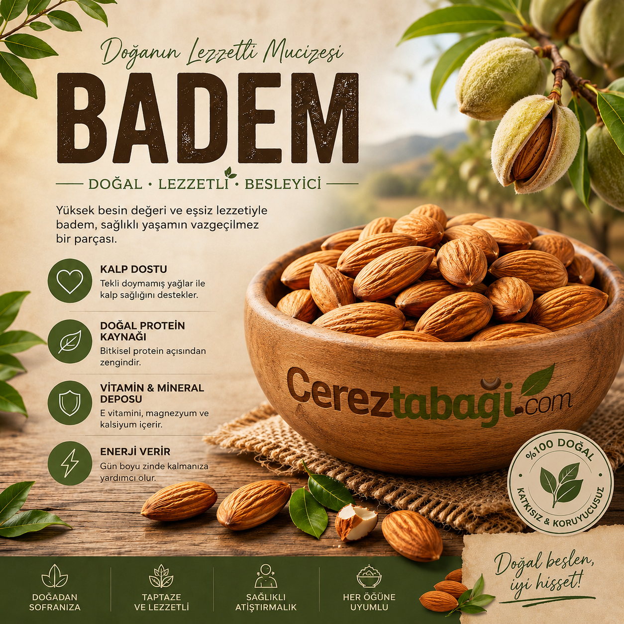 Kavrulmuş Badem - 250 Gr