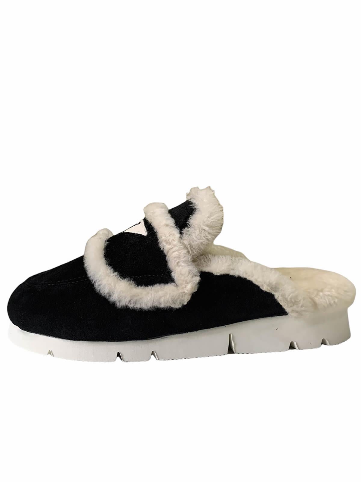  PERSONALIZED LOU LOU SHEARLING MULE BLACK