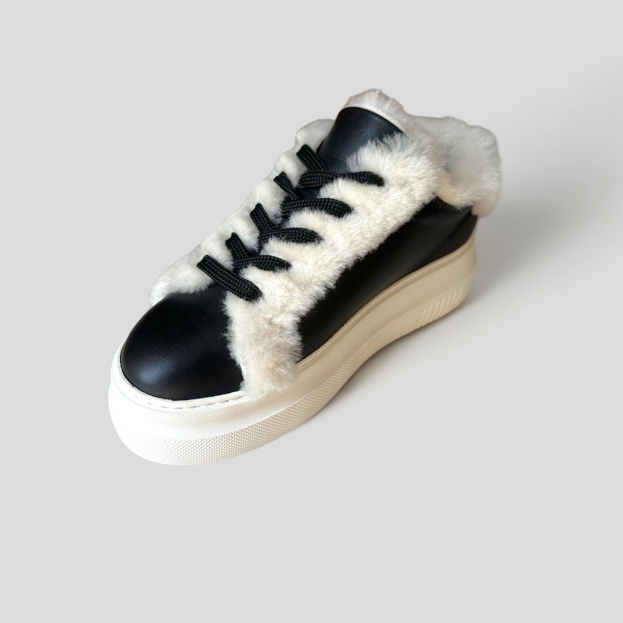 LETTERA SHEARLING BLACK&WHITE