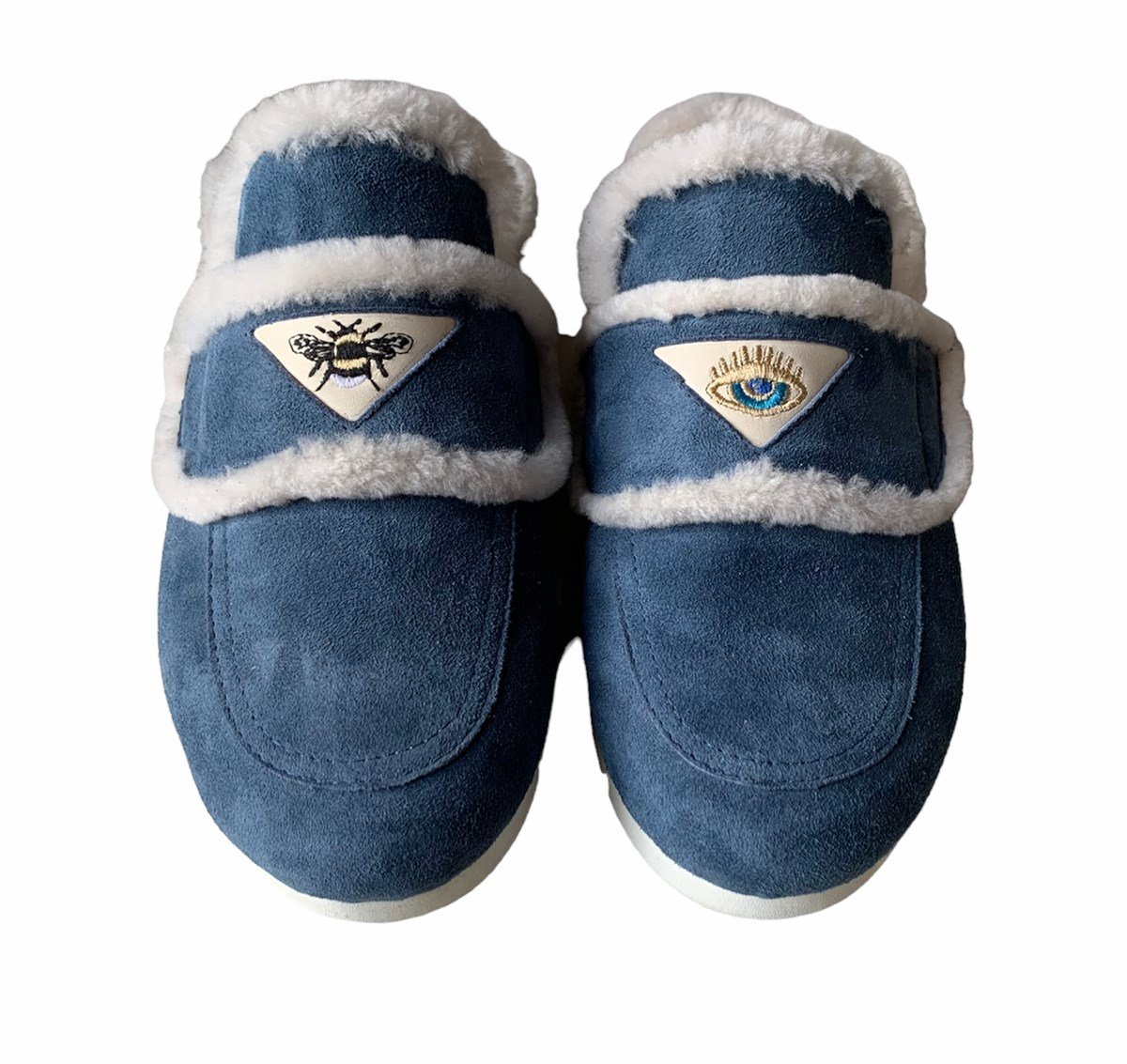 LOULOU SHEARLING MULE NAVY