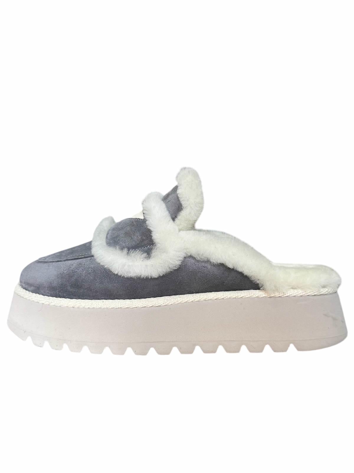 PERSONALIZED LOULOU FOSSIL SHEARLING  MULE XL 