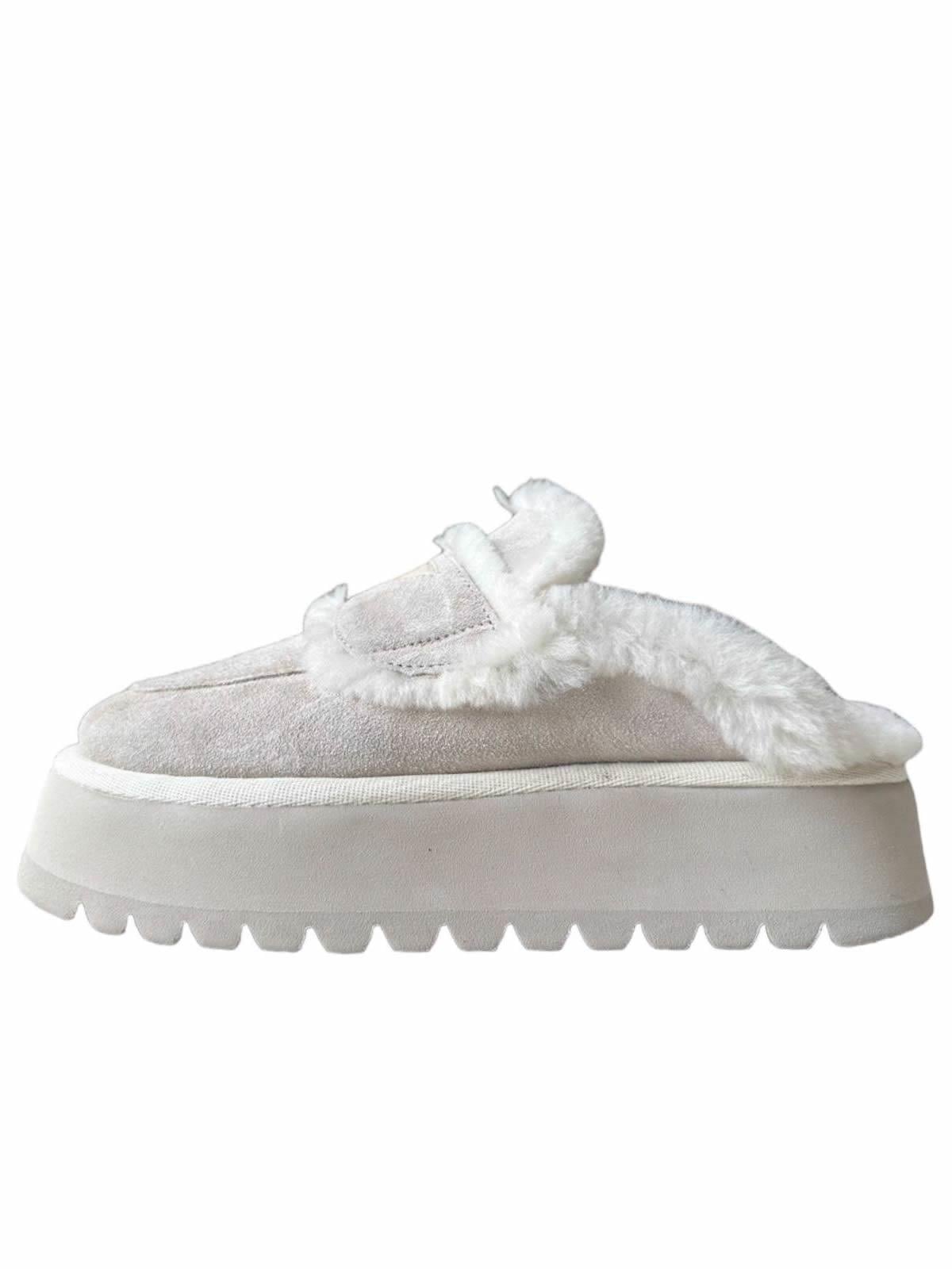 PERSONALIZED LOULOU OAT MILK SHEARLING  MULE XL 