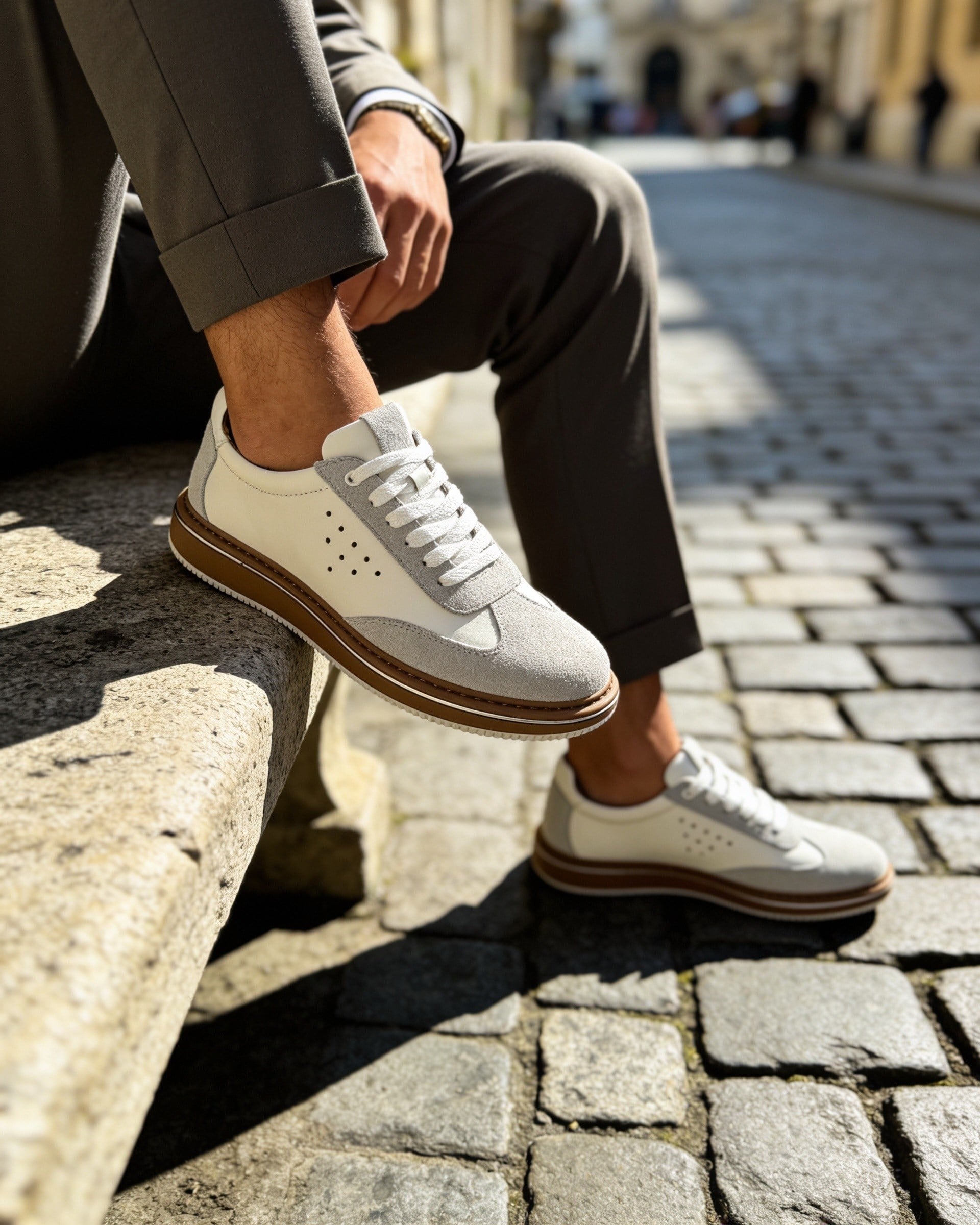  Hnt  1882 Premium Bal Taban  Beyaz   İçi Dışı Hakiki Deri Erkek Sneakers 