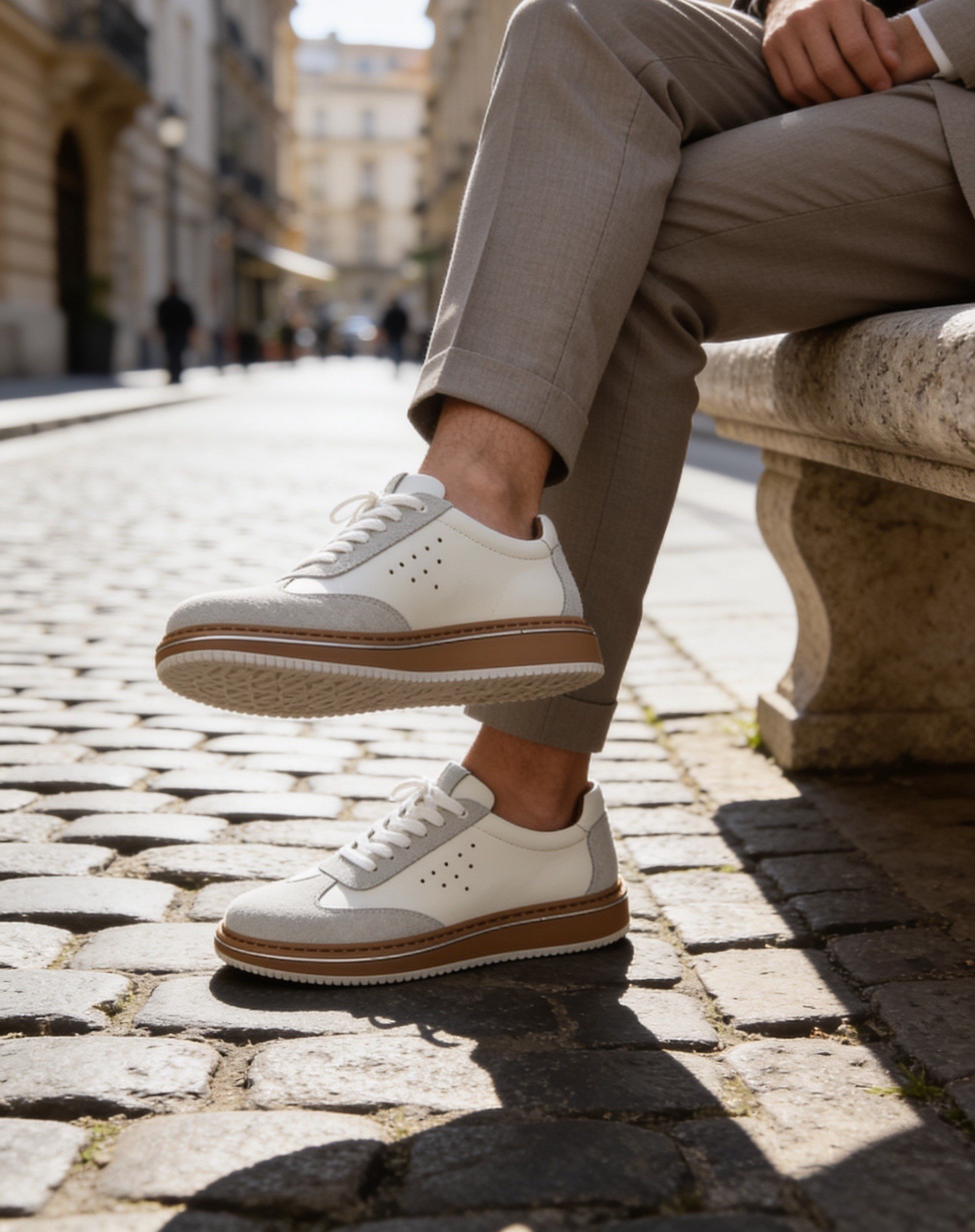  Hnt  1882 Premium Bal Taban  Beyaz   İçi Dışı Hakiki Deri Erkek Sneakers 