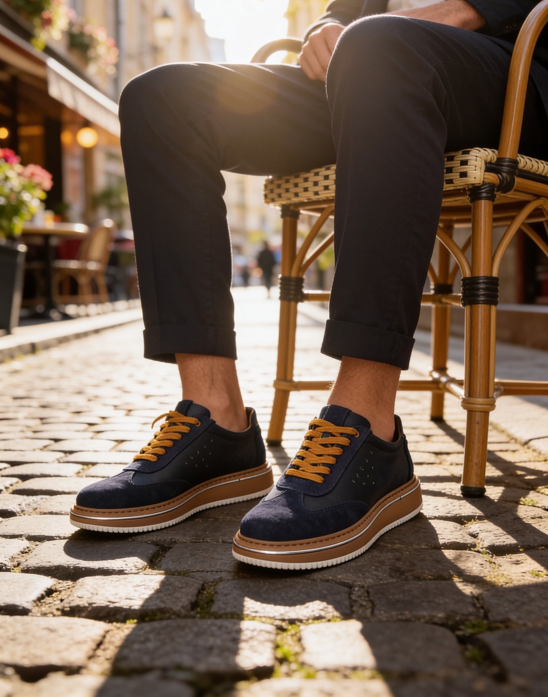  Hnt 1882 Premium Lacivert  Bal Taban  İçi Dışı Hakiki Deri Erkek Sneakers 