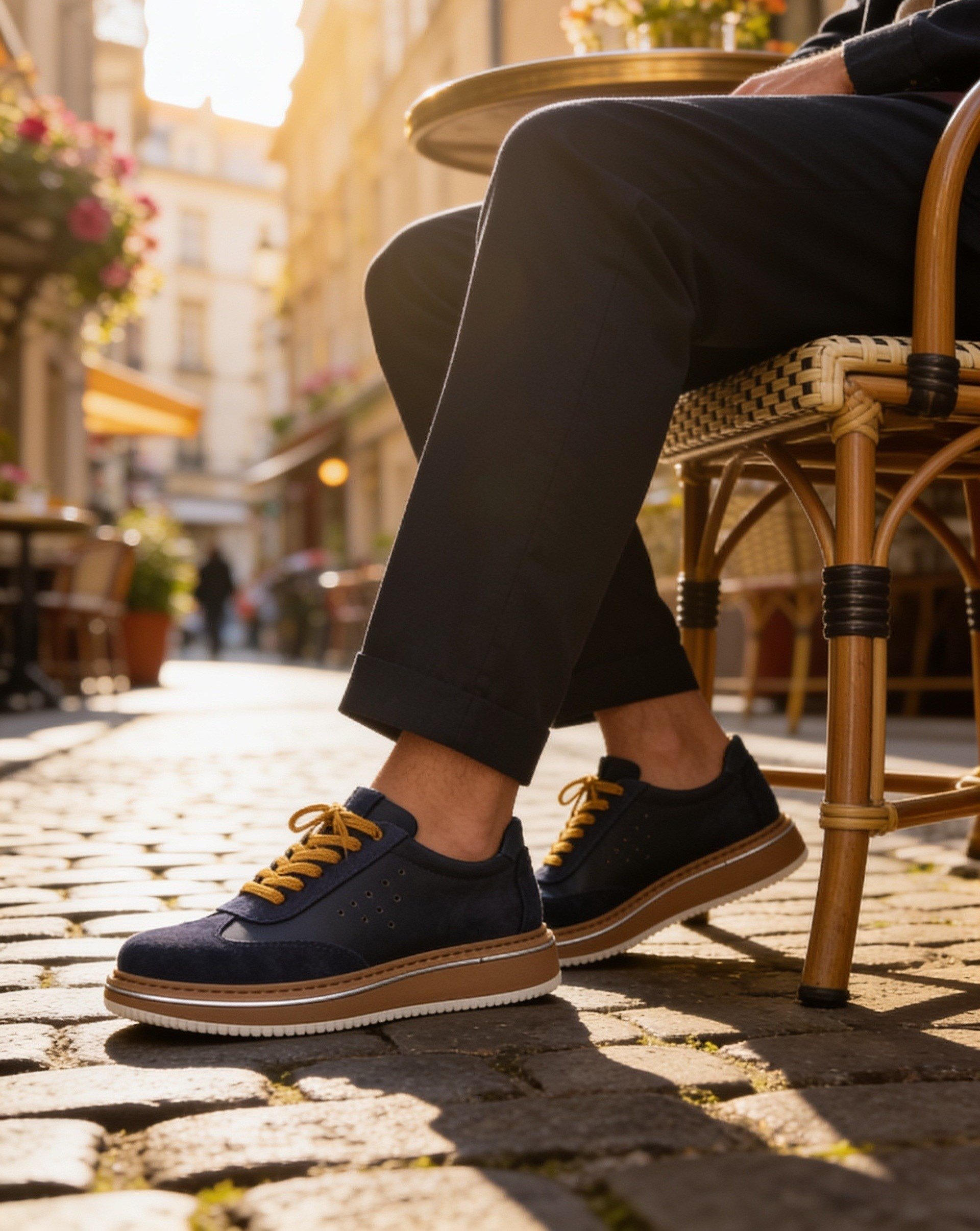  Hnt 1882 Premium Lacivert  Bal Taban  İçi Dışı Hakiki Deri Erkek Sneakers 