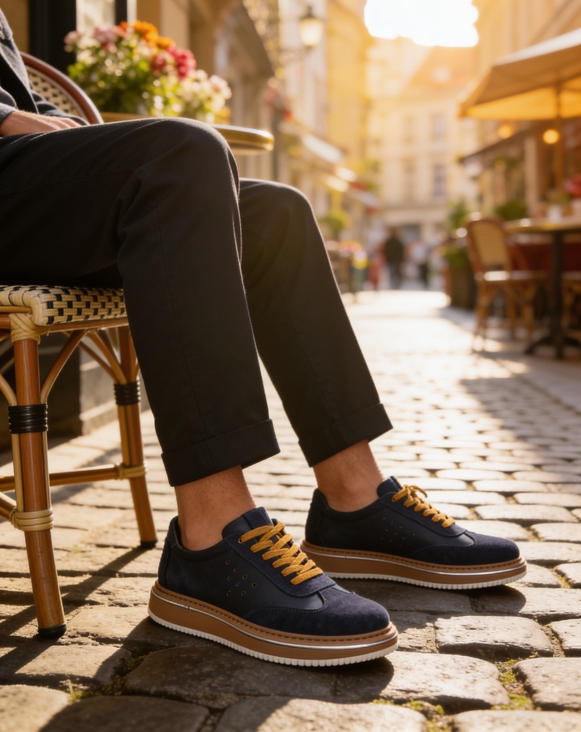  Hnt 1882 Premium Lacivert  Bal Taban  İçi Dışı Hakiki Deri Erkek Sneakers 
