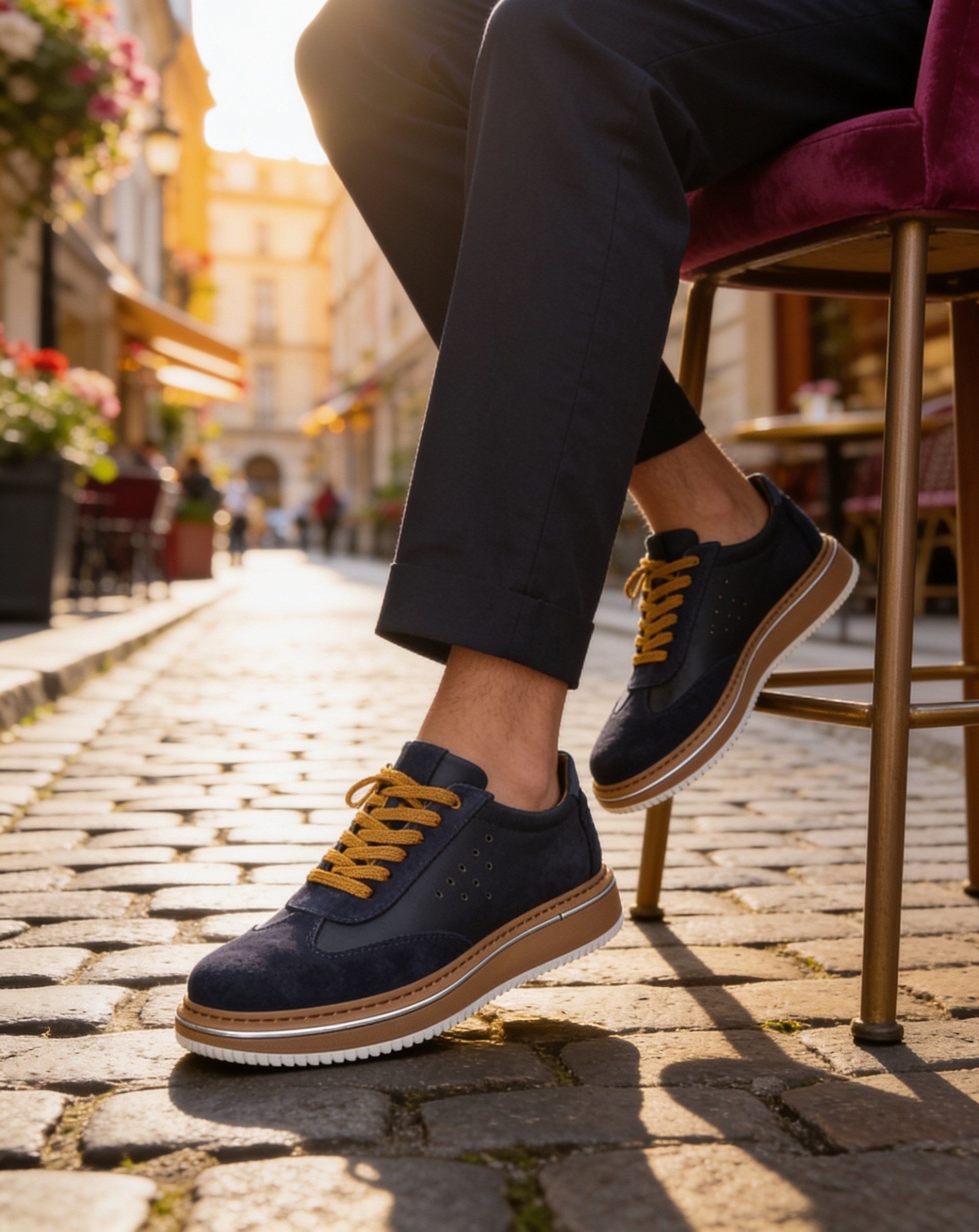  Hnt 1882 Premium Lacivert  Bal Taban  İçi Dışı Hakiki Deri Erkek Sneakers 