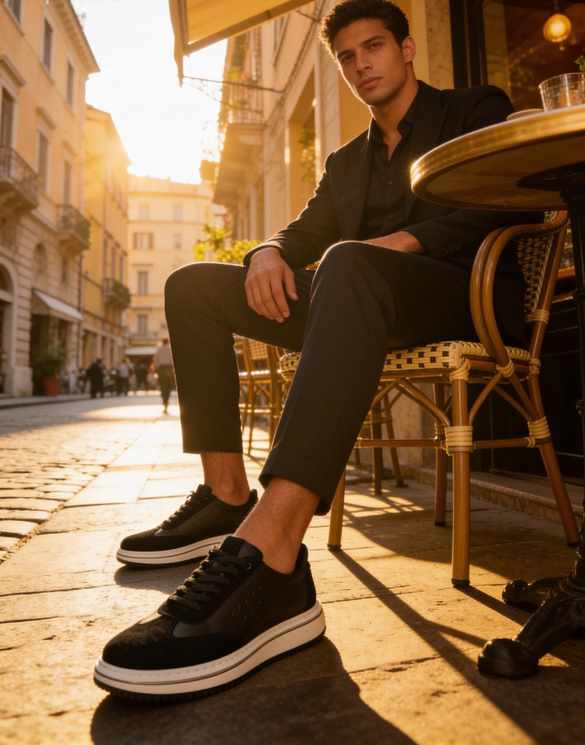  Hnt 1882 Premium Siyah Beyaz Taban  İçi Dışı Hakiki Deri Erkek Sneakers 