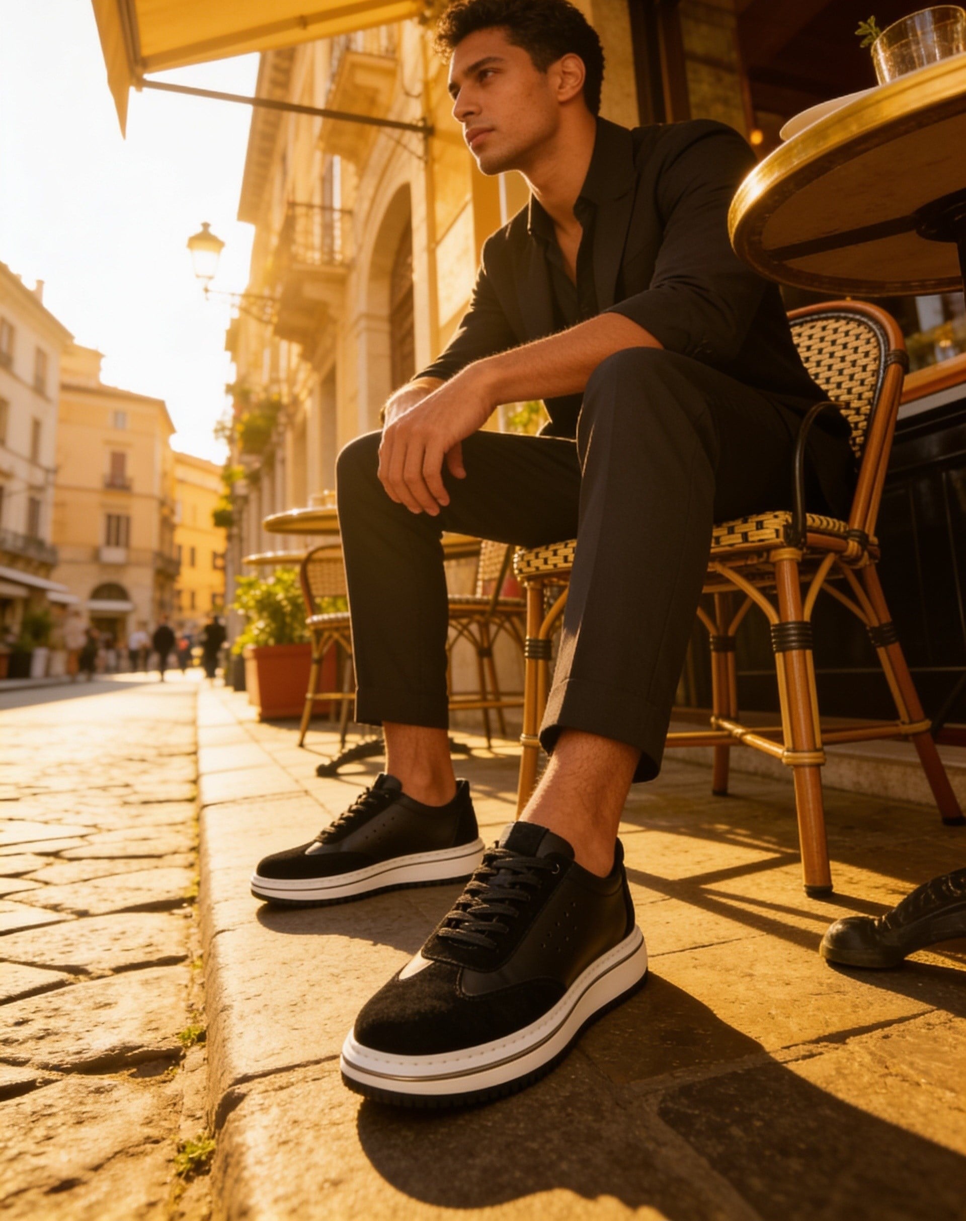  Hnt 1882 Premium Siyah Beyaz Taban  İçi Dışı Hakiki Deri Erkek Sneakers 