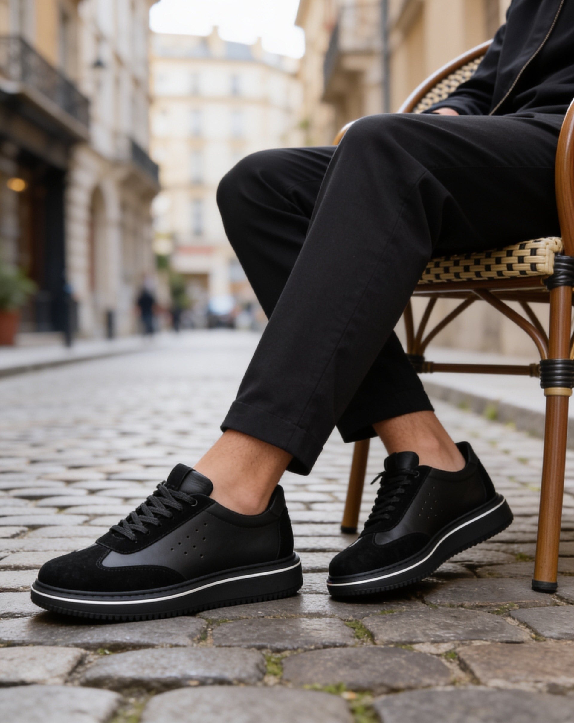  Hnt 1882 Premium Siyah  İçi Dışı Hakiki Deri Erkek Sneakers 