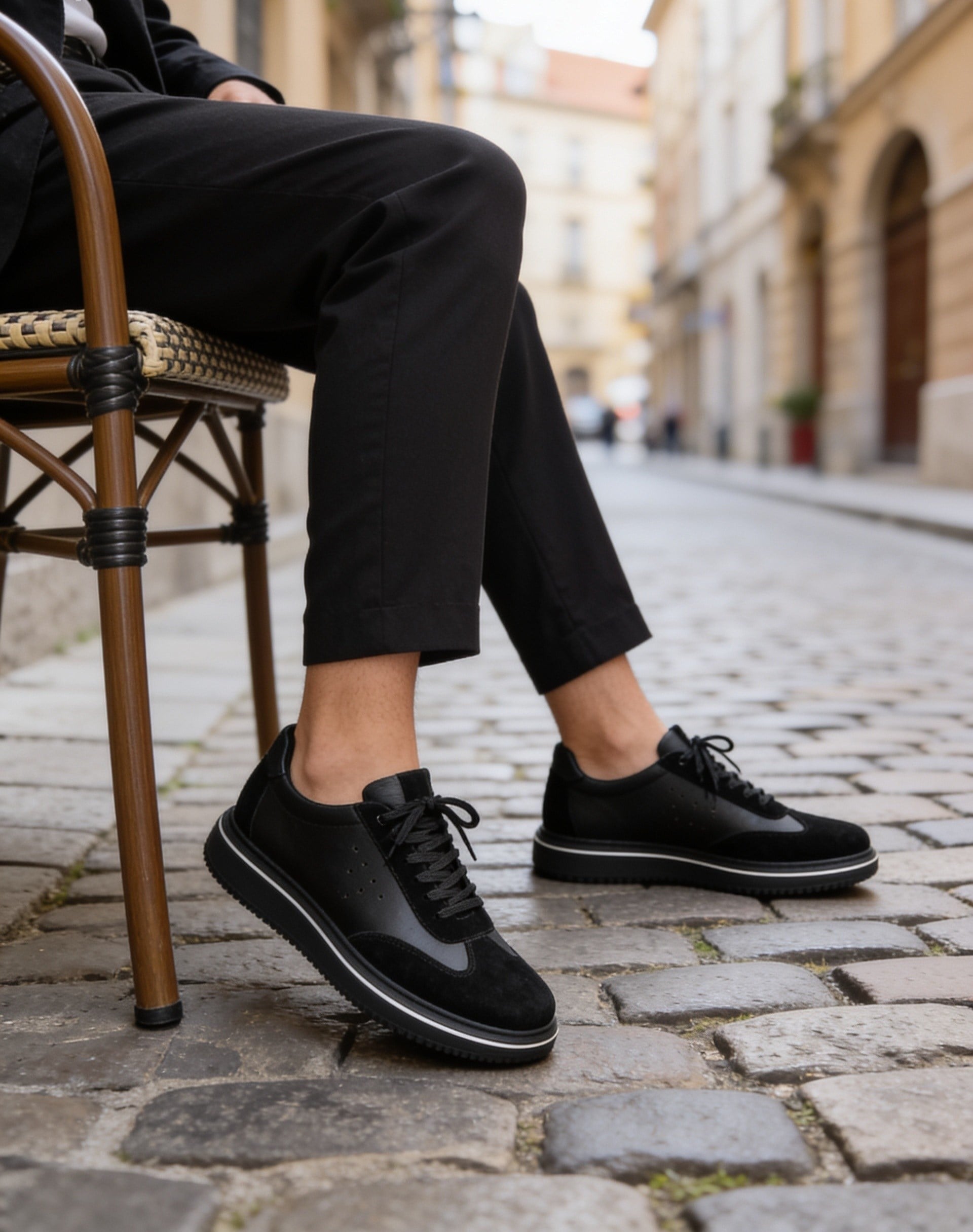  Hnt 1882 Premium Siyah  İçi Dışı Hakiki Deri Erkek Sneakers 