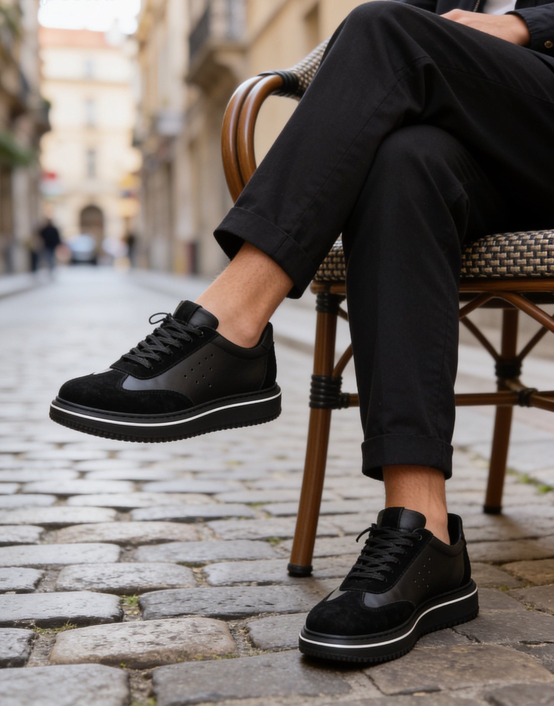  Hnt 1882 Premium Siyah  İçi Dışı Hakiki Deri Erkek Sneakers 