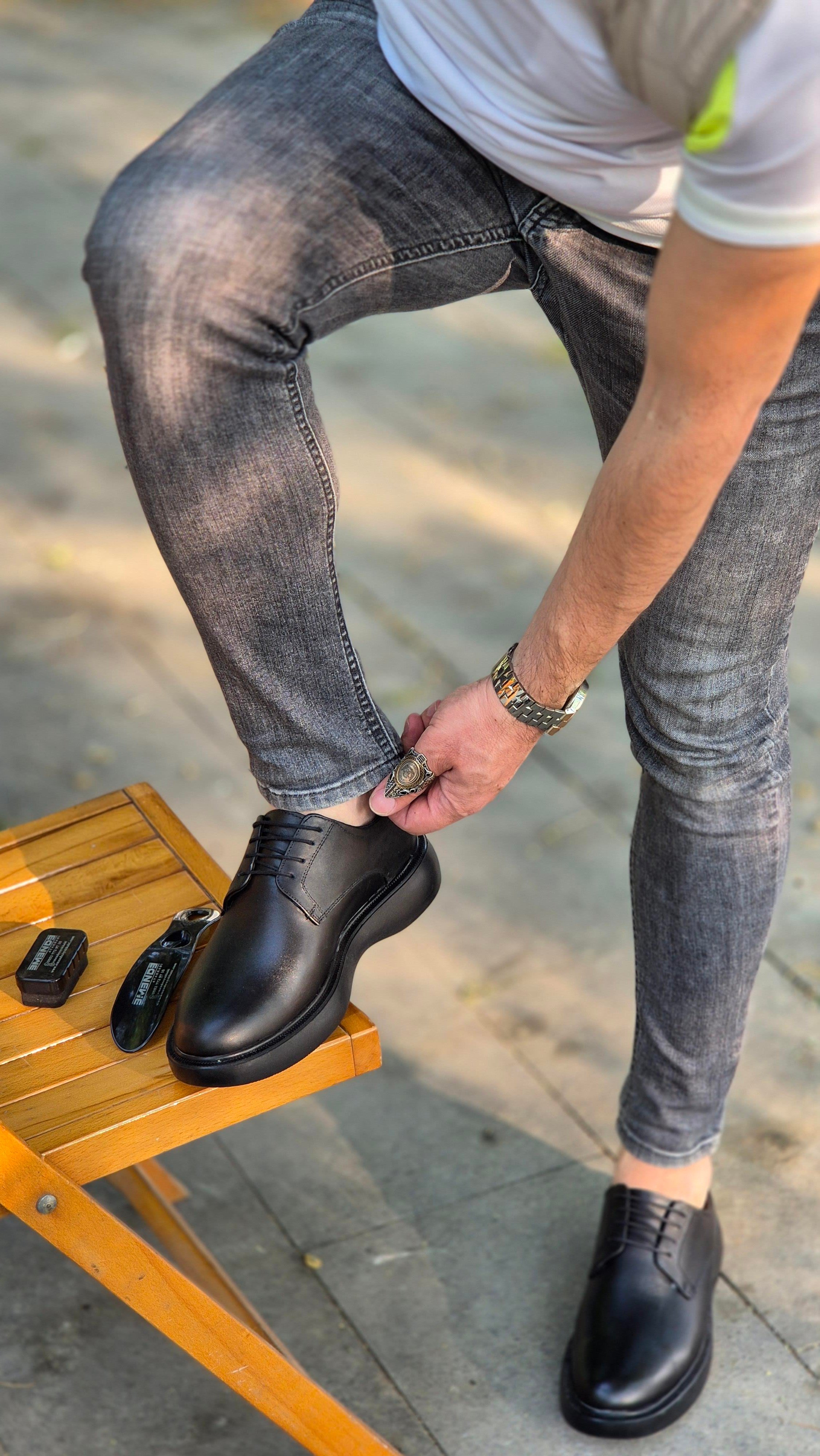 Hnt 00332 Extra Poli İçi Dışı Hakiki Deri Klasik   Erkek Ayakkabısı