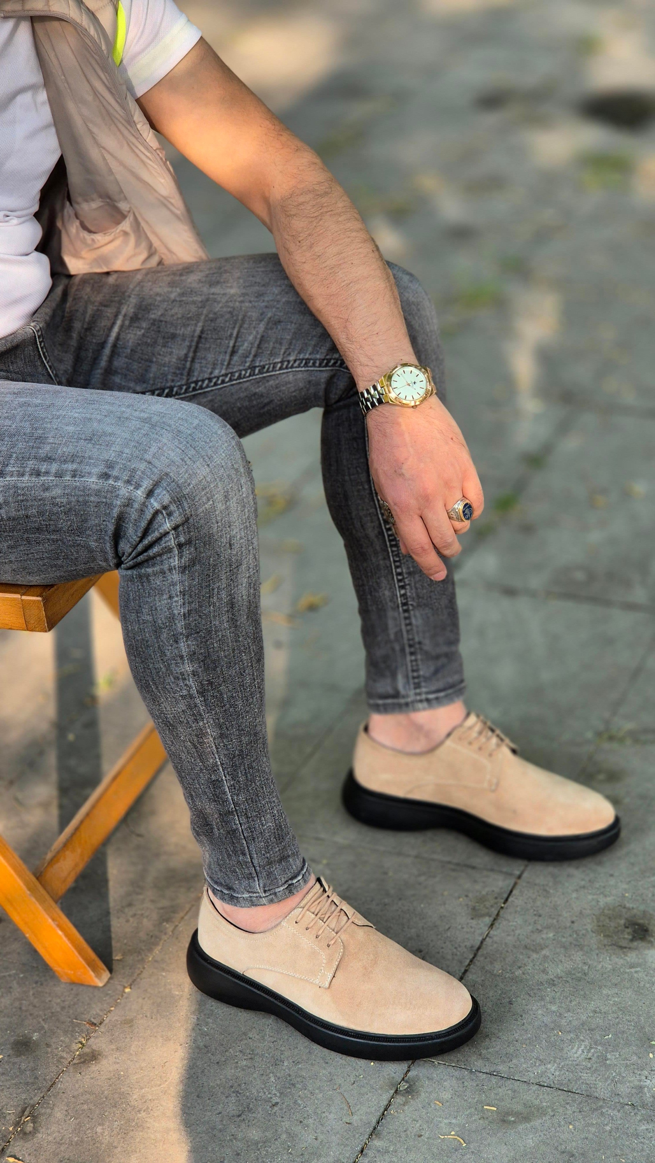 Hnt 00332 Extra Poli Kum Beji İçi Dışı Hakiki Deri Klasik   Erkek Ayakkabısı