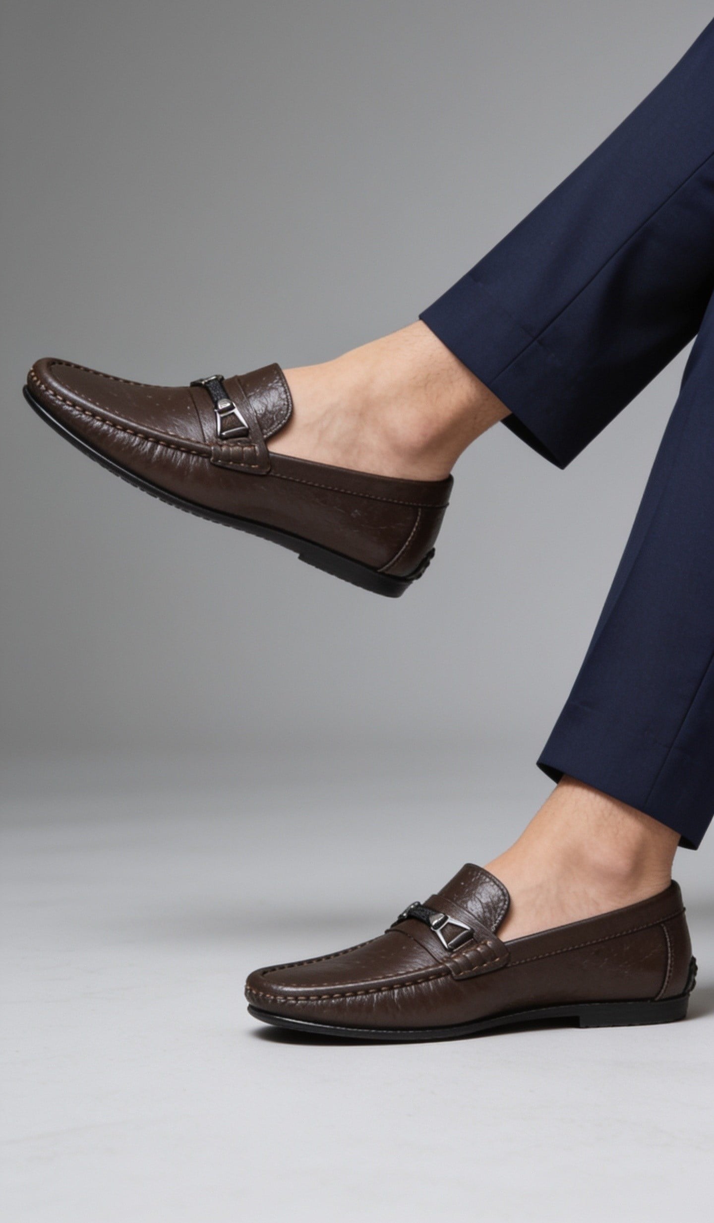 MRD 091 Loafer Tokalı Hakiki Deri Yumşak Kahverengi Rok Erkek Ayakkabısı
