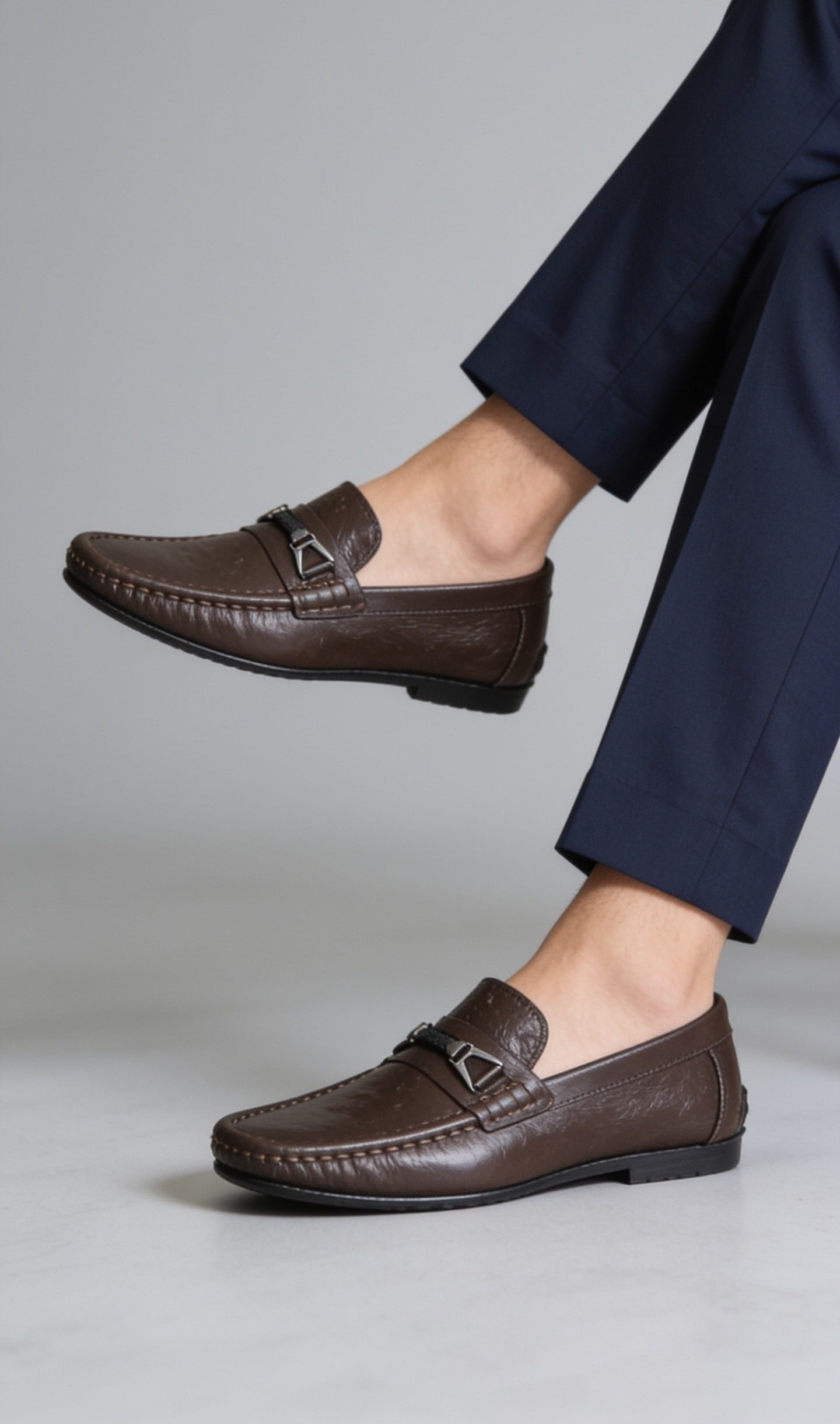 MRD 091 Loafer Tokalı Hakiki Deri Yumşak Kahverengi Rok Erkek Ayakkabısı
