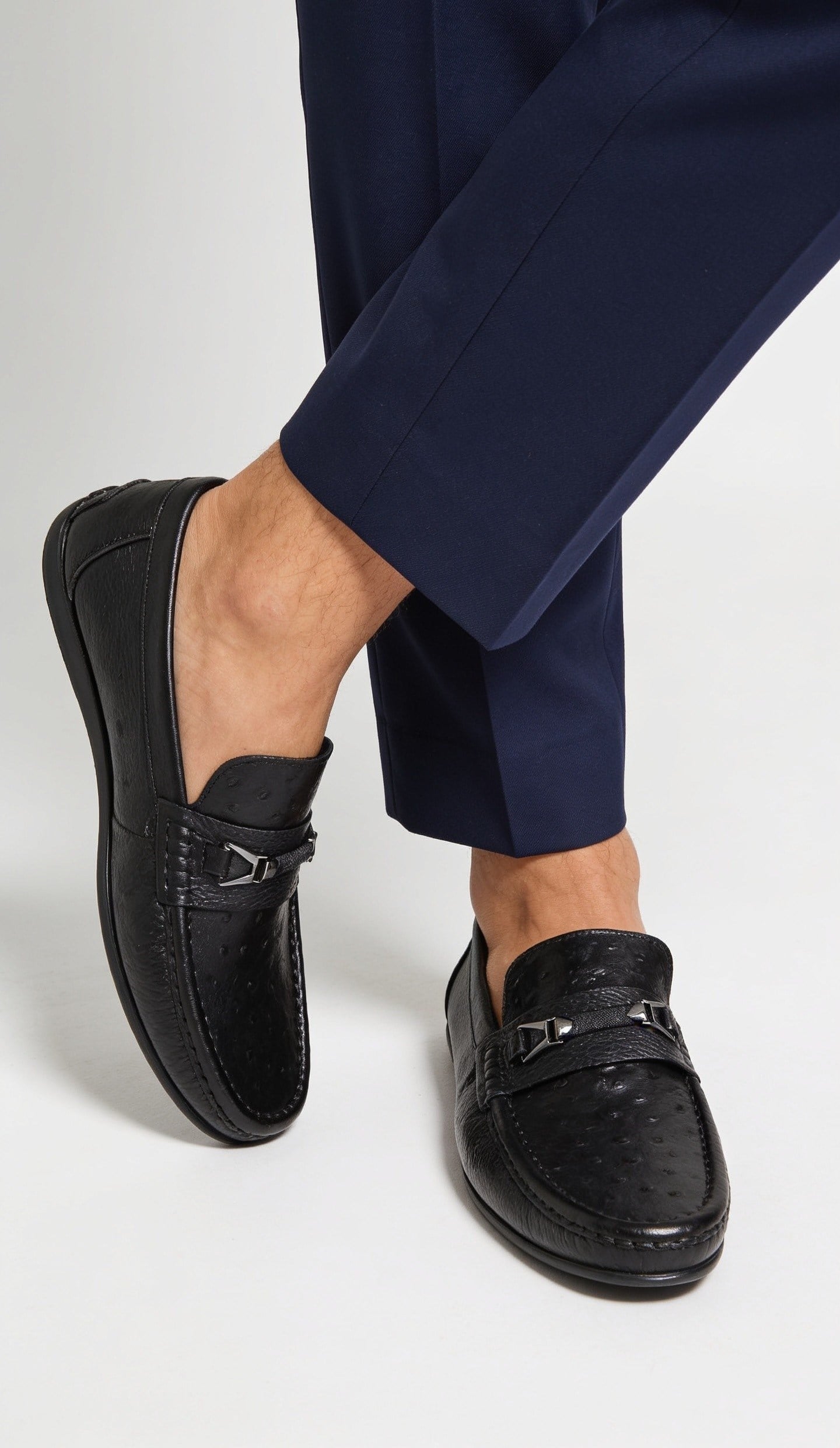 MRD 091 Loafer Tokalı Hakiki Deri Yumşak Siyah  Rok Erkek Ayakkabısı