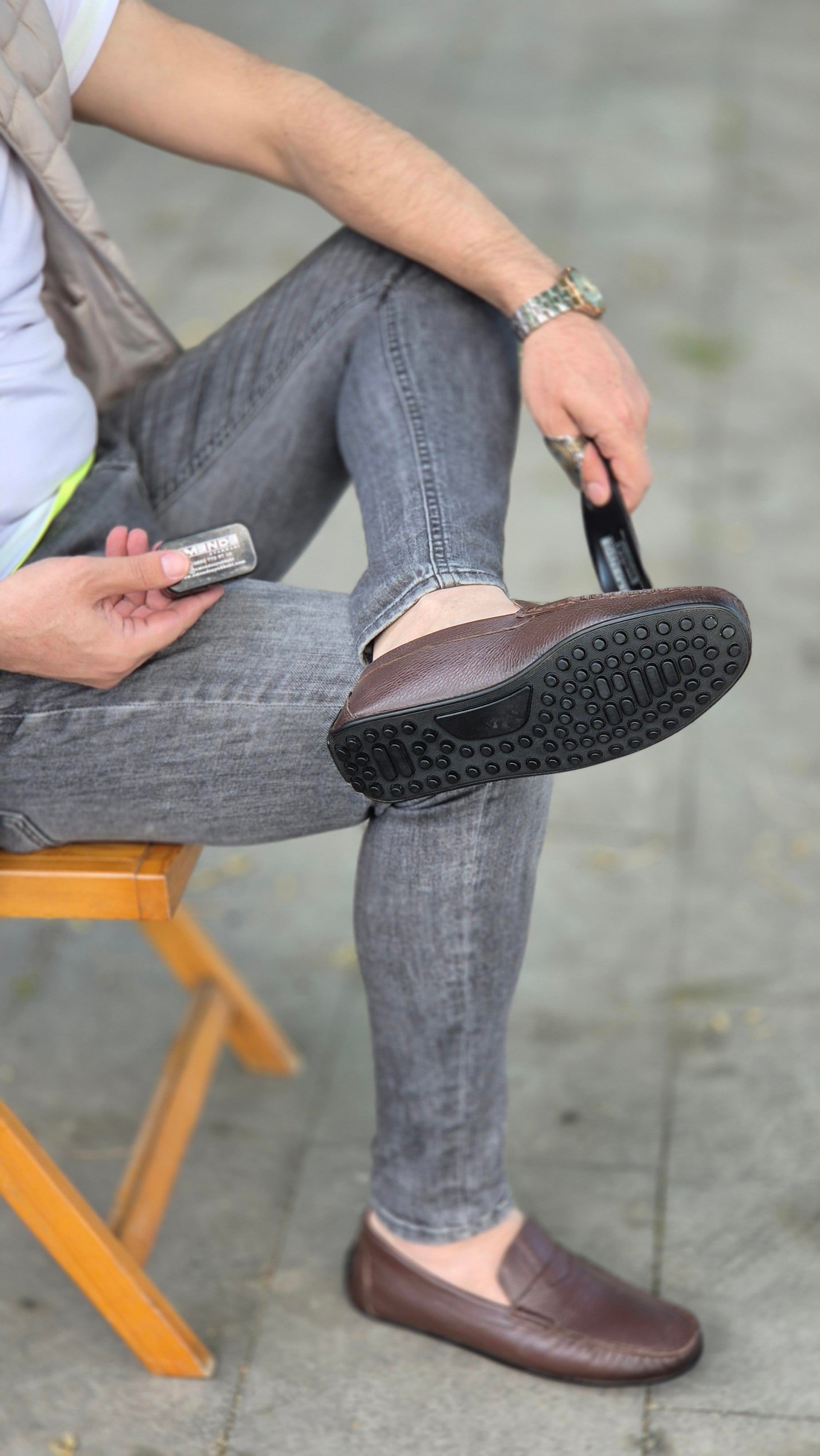 Mrd 112 Kolej Fiyonk Hakiki Deri Yumşak Kahverengi Rok Erkek Ayakkabısı