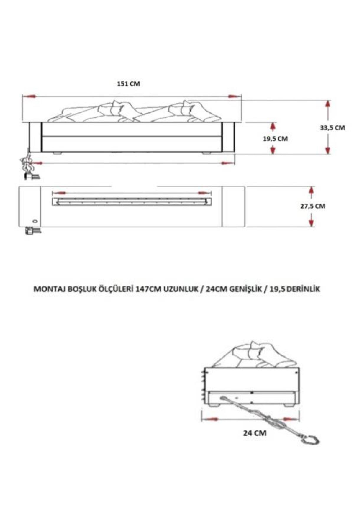 150Cm 3D Electric Fireplace