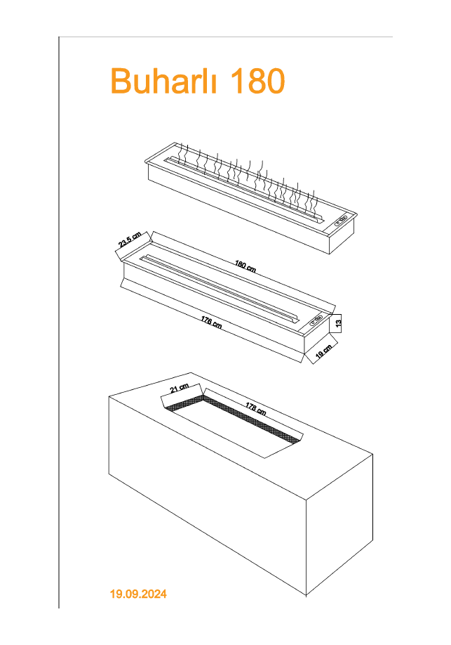 Eco 3D Water Vapor Fireplace - 70 Cm - 9 Size